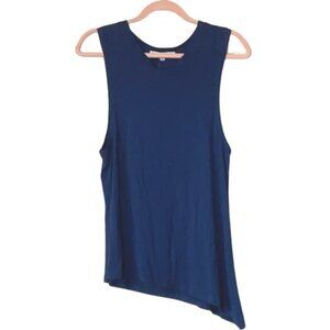 NWT C&C California Asymmetrical Blue Knit Muscle Tank Top Sz. M